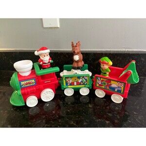 Fisher-Price Little People Musical Christmas Train with Santa Elf & Reindeer